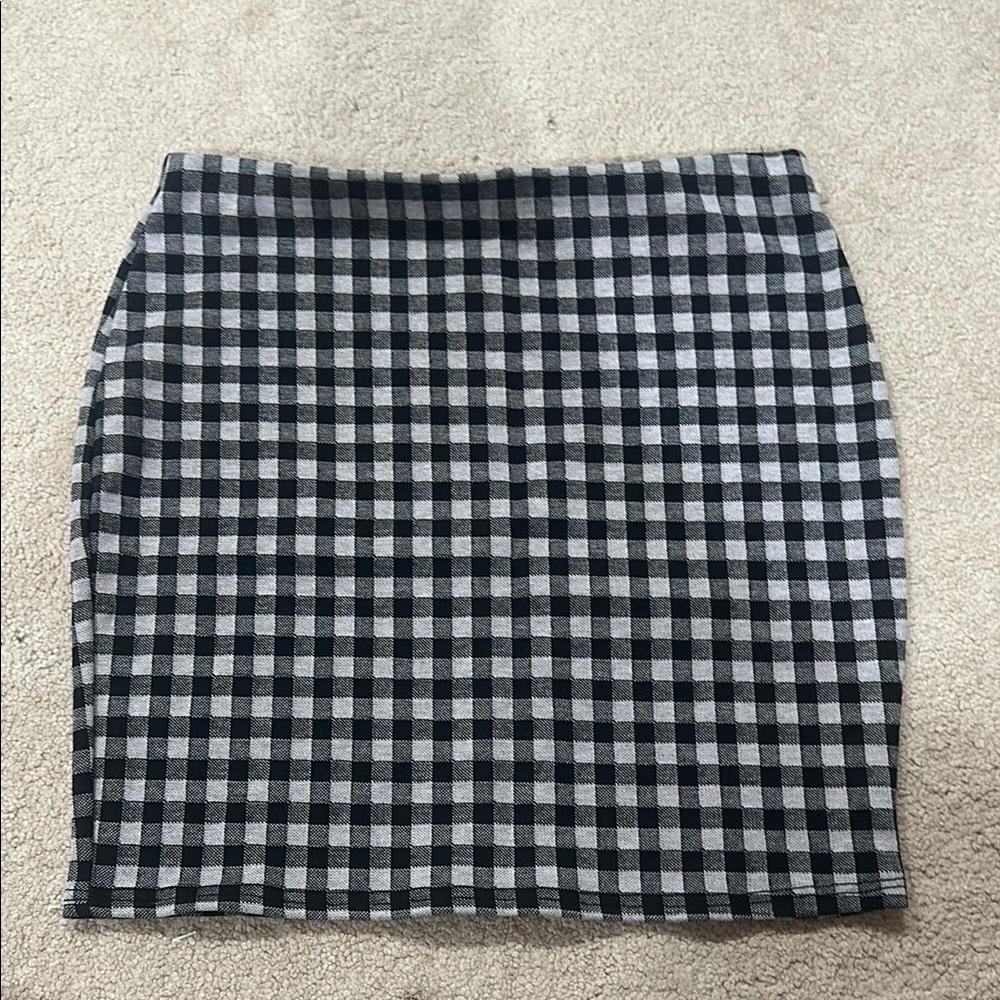 Checkered Black and White Women's Skirt